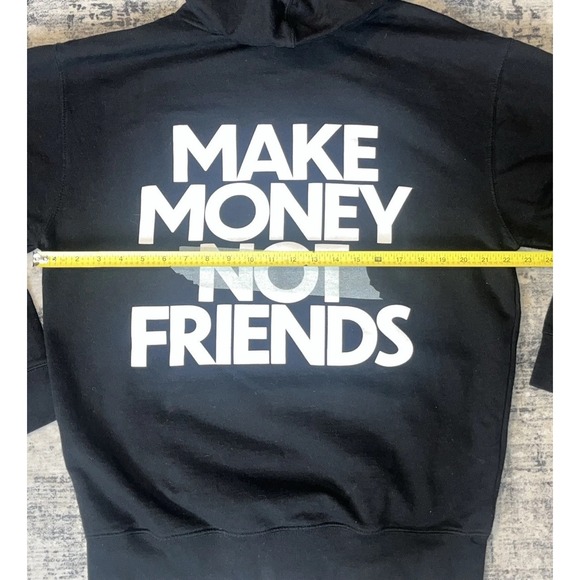 LGND Supply Co. "Make Money Not Friends" Pullover Hoodie‎ Men's Large Black RARE - Picture 10 of 11